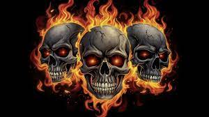 flaming skull picture background images