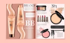 makeup cosmetics female magazine with