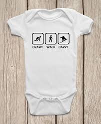 Crawl Walk Carve Snowboarding Onesies Brand Bodysuits Baby