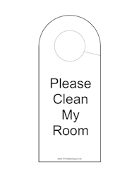 Printable Clean Room Door Hanger Sign