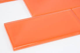 Glossy Orange 3 X 6 Glass Subway Tiles