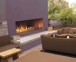 linear outdoor fireplace