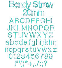 We have to generate hundreds of fonts / text. Bendy Straw 20mm Font From Wilcomembroideryfonts Com