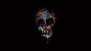 1920x1080 colorful skull dark art 4k