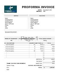 Proforma Invoice Format In Word Pro Forma Invoice Free Business