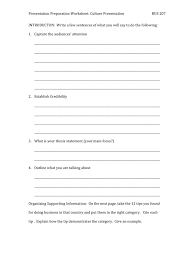 Type The Document Title Presentation Preparation Worksheet