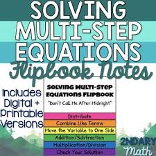 Solving Multi Step Equations Flipbook