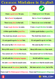 Grammatical Errors 170 Common Grammar Mistakes In English