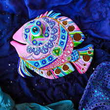 Handmade Painted Fish Garden Sculpture