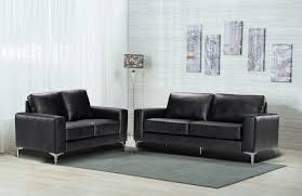 black leather sofa suite with chrome feet