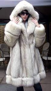 Blue Fox Fur Coat Fur Coats Women