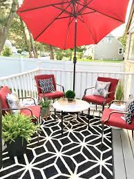 Black White And Red Patio Decor Red