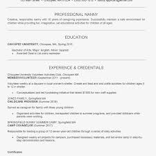 Nanny Resume And Cover Letter Examples