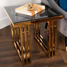 Zurich Smoked Glass Side Table With