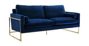 mila navy blue velvet sofa by meridian