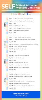 home workout challenge workout calendar