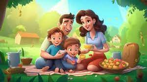 happy family cartoon stock photos