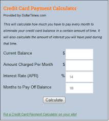 Credit Card Payment Calculator Your Financial Mastery