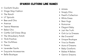 255 spanish clothing line names that
