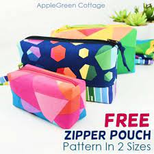 boxed zipper pouch pattern free