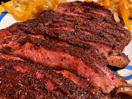 flank steak on a pellet grill traeger