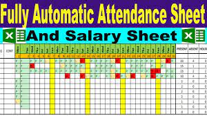 fully automatic attendance sheet in