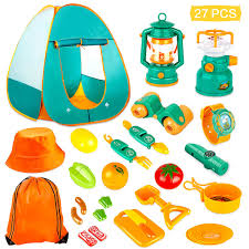 This collection of outdoor kids' toys at fat brain toys is geared toward helping to whole family get outside more often. Kaqinu 27 Pcs Kids Camping Set Pop Up Play Tent With Kids Camping Gear Toys Indoor And Outdoor Camping Tools Pretend Play Set For Toddler Boys Girls Buy Online In Bahamas