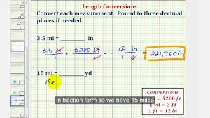 Ex Length Conversions Miles To Inches Miles To Yards