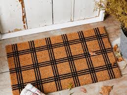 food52 plaid coir doormat natural
