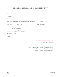 free georgia notary acknowledgment form