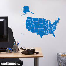 Us Map Solid Wall Decal