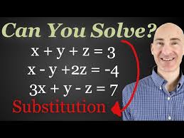 3 Variables 3 Equations Solving Using