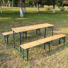 Wooden Beer Table And Benches Folding