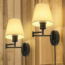 Plug In Wall Sconce Set Of 2 Swing Arm