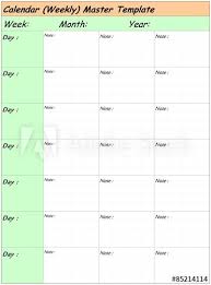 Calendar Weekly Master Template Free To Fill In On Your