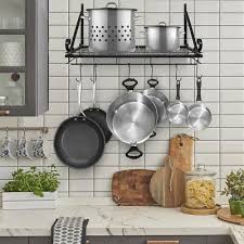 Sorbus Kitchen Wall Pot Rack With Hooks