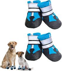 xl blue dog boots set of 4 non slip