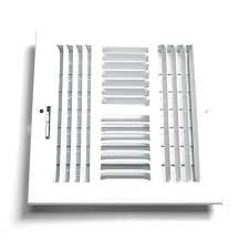 white sidewall ceiling register