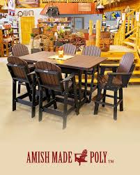 Poly 6 Bar Height Table Chair Set