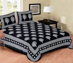 White Printed Double Bedsheets