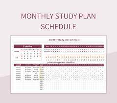 study plan templates for google sheets