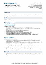 Land your dream job w/ our free resume templates & online creation wizard! General Assistant Resume Samples Qwikresume