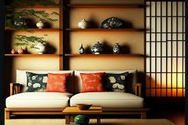 futon sofa in anese living room with