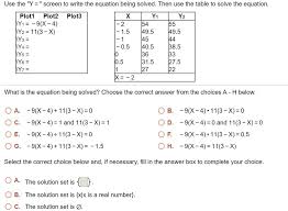 Y Screen To Write The Equation