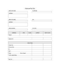18 printable pay stub template forms