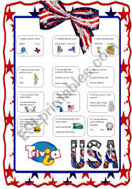 America the beautiful is called that for a reason. Usa Trivia 12 Fun And Interesting Questions Esl Worksheet By Oscar1reyes