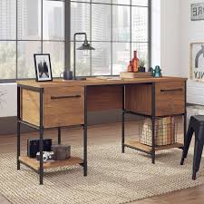 Our industrial office tables are built strong and sturdy enough for utility in a warehouse or machine shop, thanks to the welded steel and solid wood materials. Fabrica Industrial Style Double Pedestal Desk Free Uk Delivery