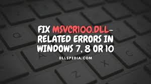 fix msvcr100 dll errors in