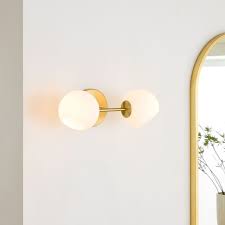 Staggered Glass Wall Sconce Double