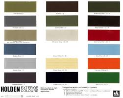1972 Holden Paint Charts And Color